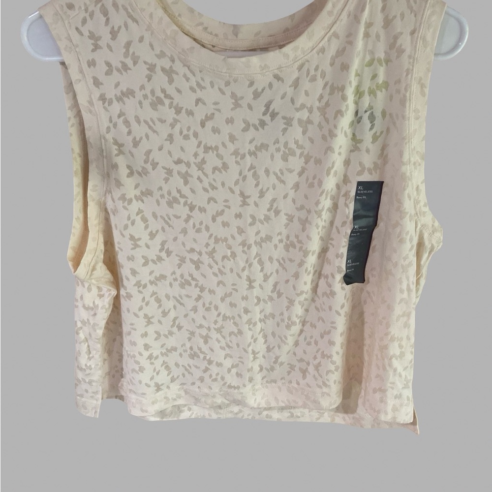 Sleeveless Cream Semi Transparent Top